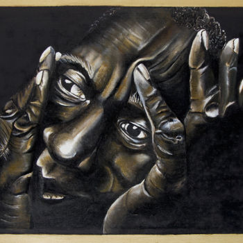 绘画 标题为“blackphobie” 由Myriam Bollender, 原创艺术品, 油