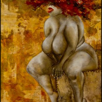 Painting titled "baobab" by Myriam Bollender, Original Artwork, Oil