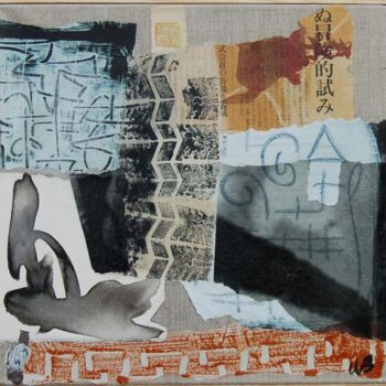 Collages intitolato "Jeux d'influence 1" da Myriam Bonneau, Opera d'arte originale