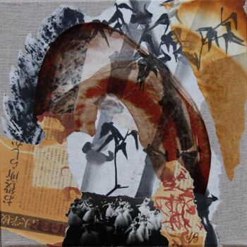 Collagen mit dem Titel "Correspondances" von Myriam Bonneau, Original-Kunstwerk