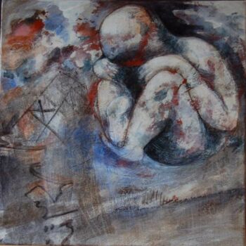 Painting titled "Retrait" by Myriam Bonneau, Original Artwork