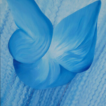 Painting titled "Les Fées Papillon,…" by Myriam Bonnet, Original Artwork, Oil Mounted on Wood Stretcher frame