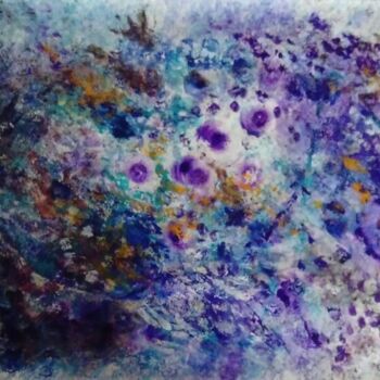 Malerei mit dem Titel "Les violettes" von Myriam Carbonnier (Myri- âme C), Original-Kunstwerk, Acryl