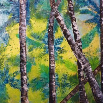 Pittura intitolato "jungle.jpg" da Myriam Djaouk, Opera d'arte originale, Olio