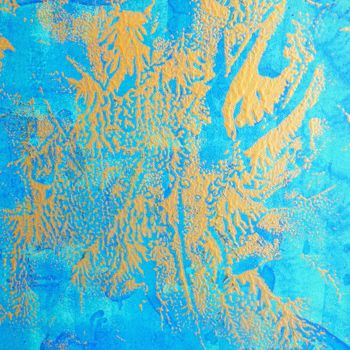 Schilderij getiteld "turquoise-2.jpg" door Myriam Djaouk, Origineel Kunstwerk, Acryl