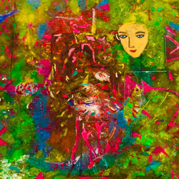 Painting titled "Sirene.jpg" by Myriam Djaouk, Original Artwork, Acrylic