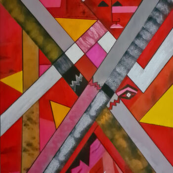 Painting titled "Wound 2" by Myriam Djaouk, Original Artwork, Acrylic