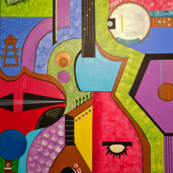 Peinture intitulée "instrumentos" par Myriam Djaouk, Œuvre d'art originale, Acrylique