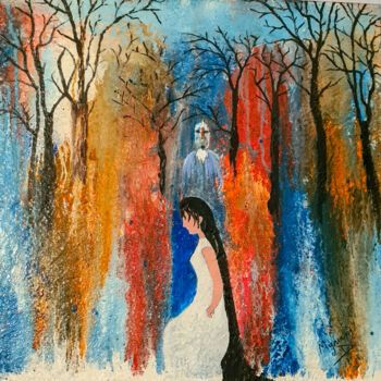 Pittura intitolato "Soumission" da Myriam Djaouk, Opera d'arte originale, Acrilico Montato su Telaio per barella in legno