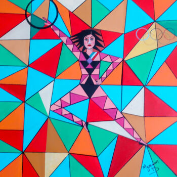Картина под названием "Gymnaste" - Myriam Djaouk, Подлинное произведение искусства, Акрил