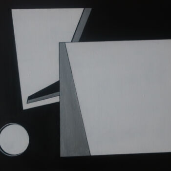 Painting titled "Exit" by Myriam Djaouk, Original Artwork, Acrylic Mounted on Wood Stretcher frame
