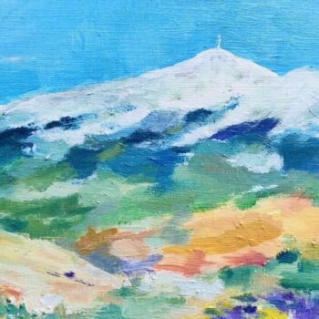 Painting titled "Le Mont Ventoux" by Myriam Delarue-Assan, Original Artwork, Acrylic Mounted on Wood Stretcher frame