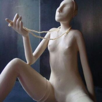 Sculpture intitulée "Celle qui attends s…" par Myriam Ferrer, Œuvre d'art originale