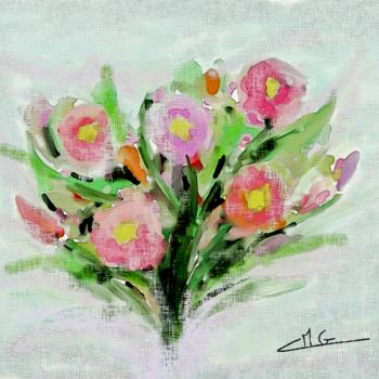 数字艺术 标题为“Premier bouquet” 由Myriam Gylon, 原创艺术品, 数字油画
