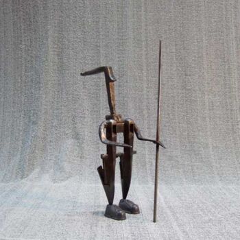 Sculpture titled "Fantassin" by Myriam Schmaus, Original Artwork, Metals