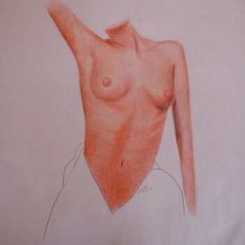 Drawing titled "Buste" by Myriam Thomas, Original Artwork
