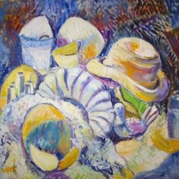 Painting titled "Coquillages" by Myriam Thomas, Original Artwork