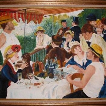 Peinture intitulée "Le déjeuner des can…" par Myriam Thomas, Œuvre d'art originale
