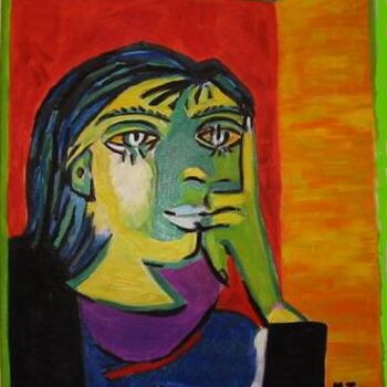 Pittura intitolato "Dora d'après Picasso" da Myriam Thomas, Opera d'arte originale