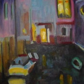 Painting titled "Venise" by Myriam Thomas, Original Artwork