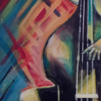 Peinture intitulée "Le violoncelle" par Myriam.W, Œuvre d'art originale, Huile