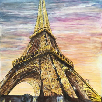 Painting titled "Douceur Parisienne" by Myriam Iglesias, Original Artwork, Acrylic