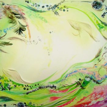 Peinture intitulée "COEUR DE SOUFFLE" par Myriam Fischer, Œuvre d'art originale, Acrylique