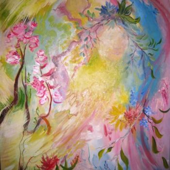 Pittura intitolato "ELFE SOLAIRE" da Myriam Fischer, Opera d'arte originale, Olio