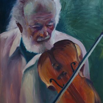 Painting titled "violinista" by Myriam Lucas, Original Artwork, Oil
