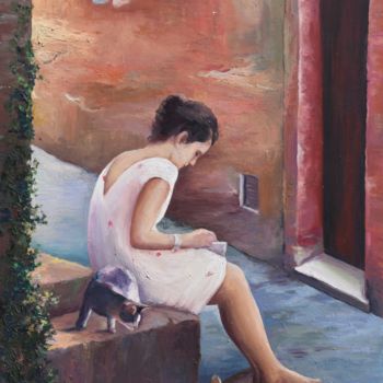 Peinture intitulée "Tarde de verano" par Myriam Lucas, Œuvre d'art originale, Huile