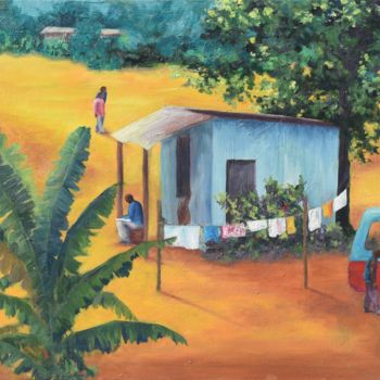 Pintura titulada "Camerún II" por Myriam Lucas, Obra de arte original, Oleo