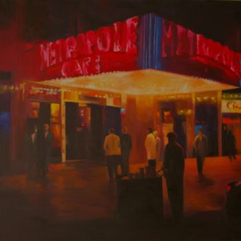 Pintura intitulada "Metropole Cafe" por Myriam Lucas, Obras de arte originais, Óleo