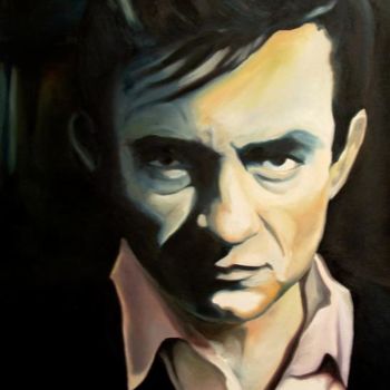 Painting titled "Johnny Cash #3" by Myroslav Harasymiw, Original Artwork