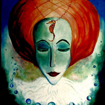Peinture intitulée "la-reine-des-eaux.j…" par Mysane, Œuvre d'art originale, Huile