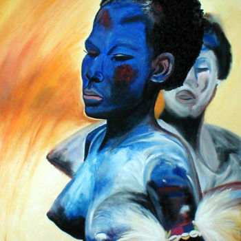 Картина под названием "vaudou" - Mysane, Подлинное произведение искусства, Масло