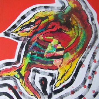 Malerei mit dem Titel "envol-rouge.jpg" von Mysane, Original-Kunstwerk, Öl
