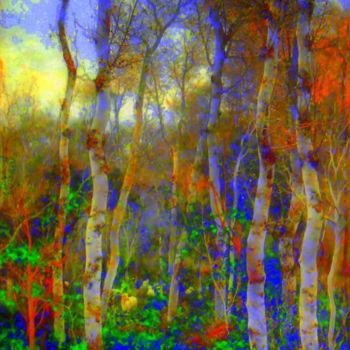 Digitale Kunst mit dem Titel "dans-les-sous-bois.…" von Mysane, Original-Kunstwerk, Digitale Malerei