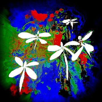 Arts numériques intitulée "libellules-en-folie…" par Mysane, Œuvre d'art originale, Peinture numérique