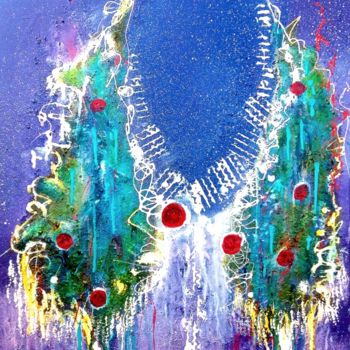 Peinture intitulée "Noël" par Mysane, Œuvre d'art originale, Autre