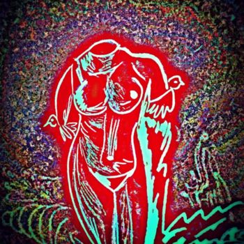 Arts numériques intitulée "magie-rouge" par Mysane, Œuvre d'art originale, Peinture numérique