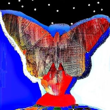 Digitale Kunst mit dem Titel "mariposa-en-la-ramb…" von Mysane, Original-Kunstwerk, Digitale Malerei