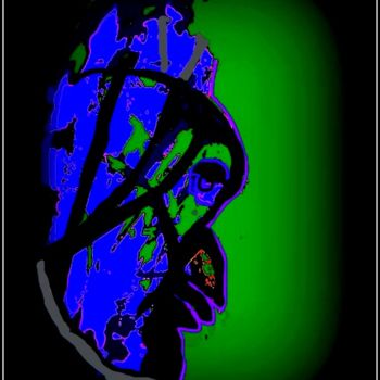 Arts numériques intitulée "l 'homme-bleu" par Mysane, Œuvre d'art originale, Peinture numérique