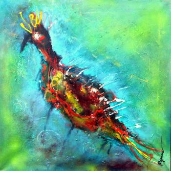 Peinture intitulée "l 'oiseau-de-feu" par Mysane, Œuvre d'art originale, Autre