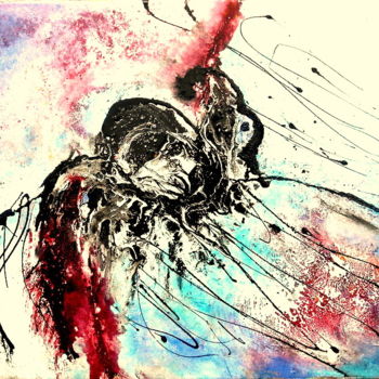 Pintura intitulada "colibri-lapin-2-" por Mysane, Obras de arte originais, Outro