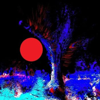 Digital Arts titled "la-lune-rouge" by Mysane, Original Artwork, Digital Painting