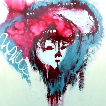 Peinture intitulée "corazon de sangre" par Mysane, Œuvre d'art originale, Autre