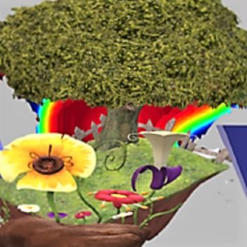 Arts numériques intitulée "l 'arbre-magique" par Mysane, Œuvre d'art originale, Peinture numérique