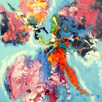 Картина под названием "papillons amis" - Mysane, Подлинное произведение искусства, Акрил