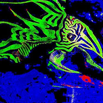 Arte digitale intitolato "oiseau vert" da Mysane, Opera d'arte originale, Pittura digitale