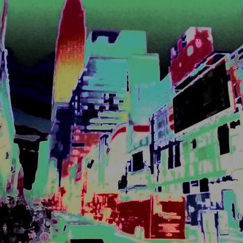 Arts numériques intitulée "la-ville-verte." par Mysane, Œuvre d'art originale, Peinture numérique